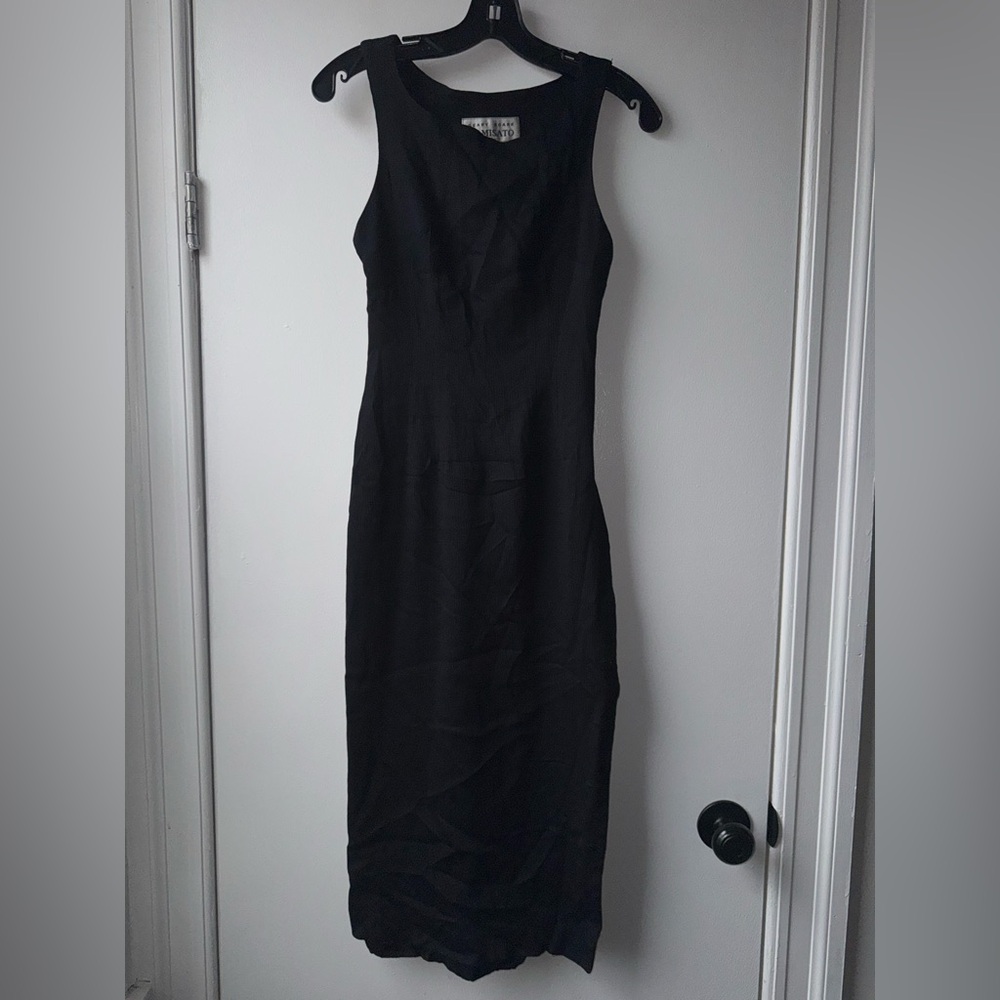Vintage Geary Roark Kamisato Classic Black Sleeveless Cut Out Maxi Dress